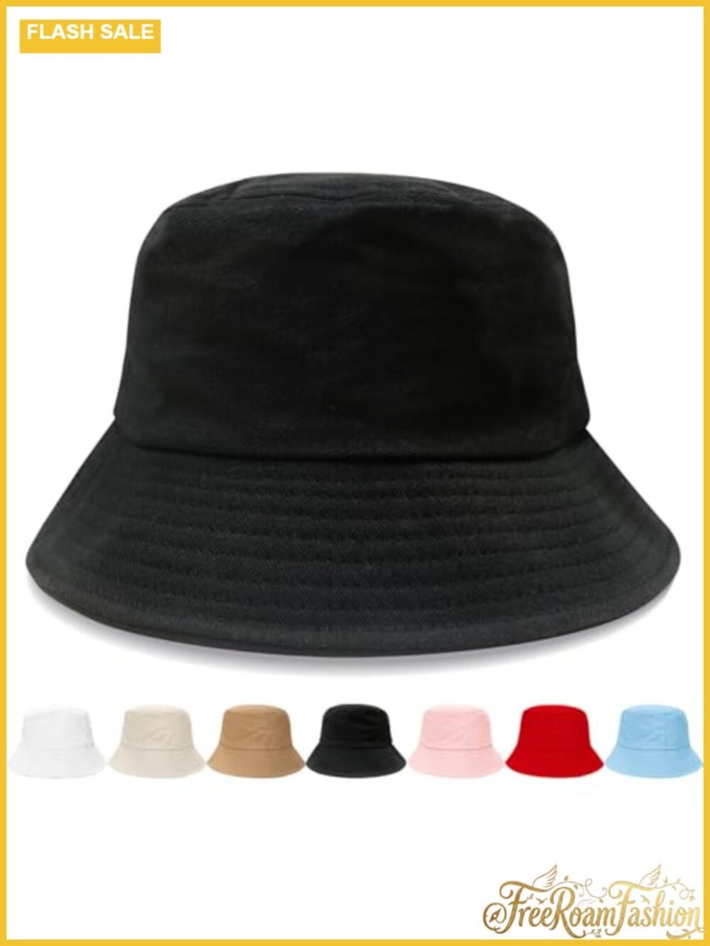 Packable Foldable Cotton Bucket Hat Unisex Sun Protection Travel Outdoor